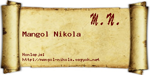 Mangol Nikola névjegykártya